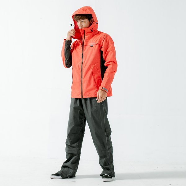 [安信騎士] BRIGHTDAY Aero 9項專利 透氣 兩件式 風雨衣 橘紅 雨衣 A9