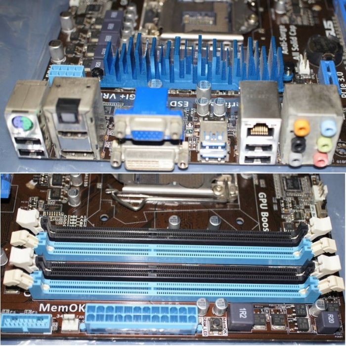 華碩 P8H77-V 主機板、1155腳位、故障板、CPU針腳完整《《 提供維修報帳用、售後不退不保 》》