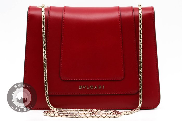 【青蘋果3C】BVLGARI 寶格麗 Serpenti Forever 寶石紅小牛皮蛇頭包 280159 #11059