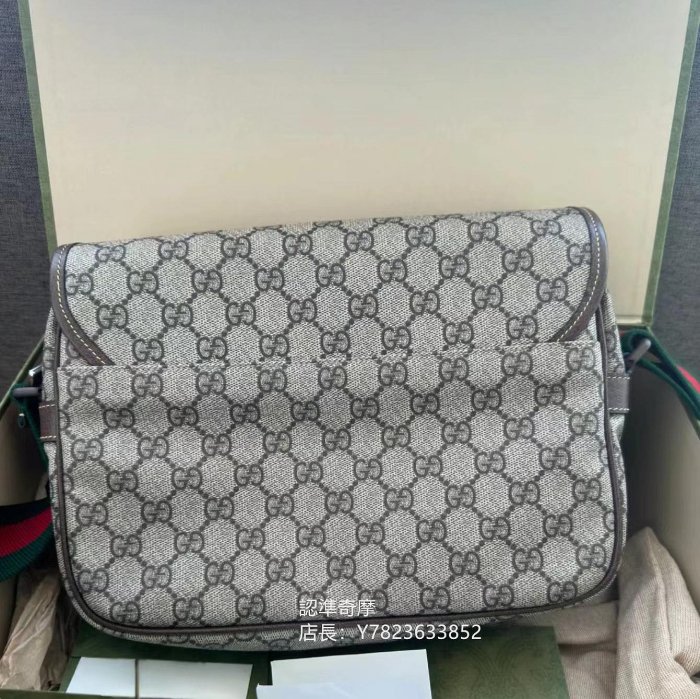 二手正品 GUCCI messenger 雙扣 新款 郵差包 斜背包 翻蓋款 760123 現貨