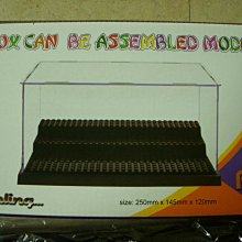 小猴子玩具鋪~全新三層 階梯式 積木 展示盒 防塵盒 壓克力盒 (黑 .白2色可選)~售價:250元/組