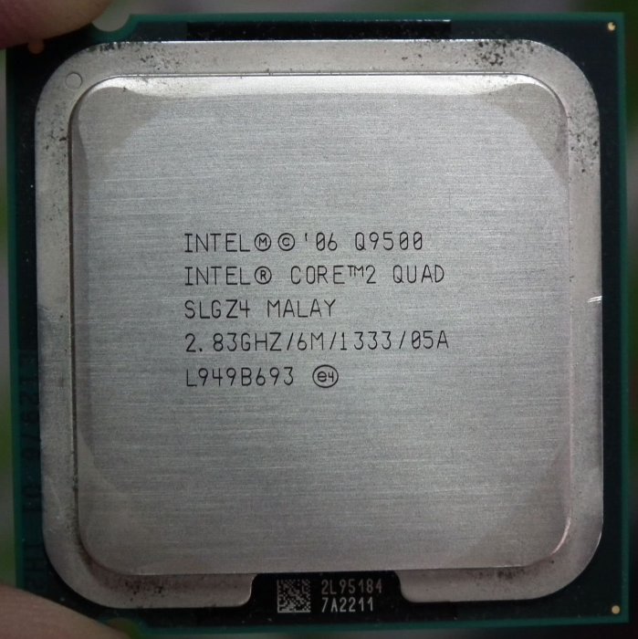 LGA775 CPU Q9500 Core 2 Quad原廠銅底風扇2.83g INTEL四核心SLGZ4 6M 4核心