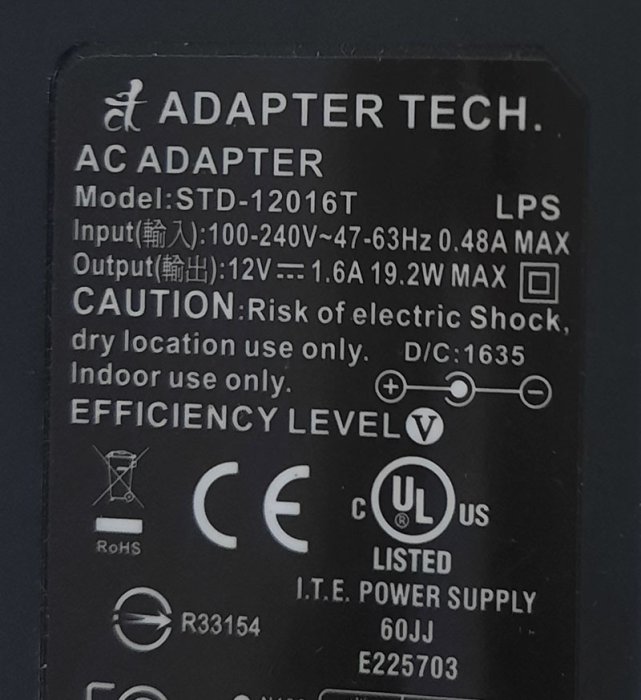 AC ADAPTER 電源供應器/變壓器/電源線(STD-12016T)12V