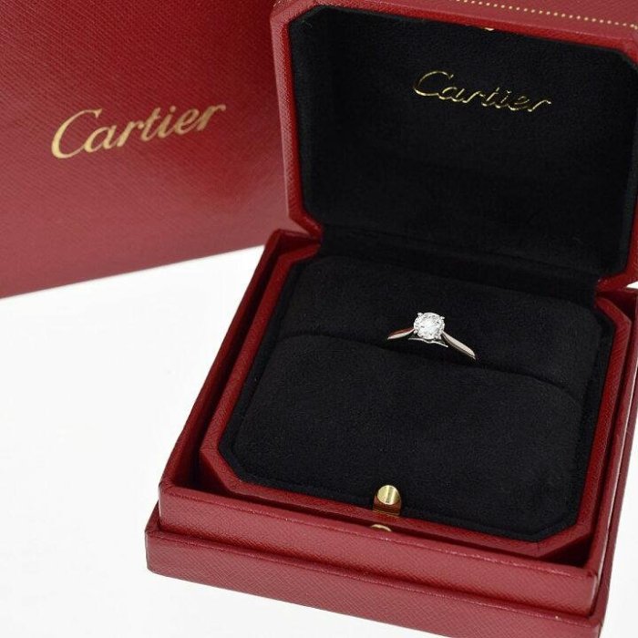 Cartier 卡地亞經典1895 婚戒 訂婚 經典款式 0.66克拉 55號