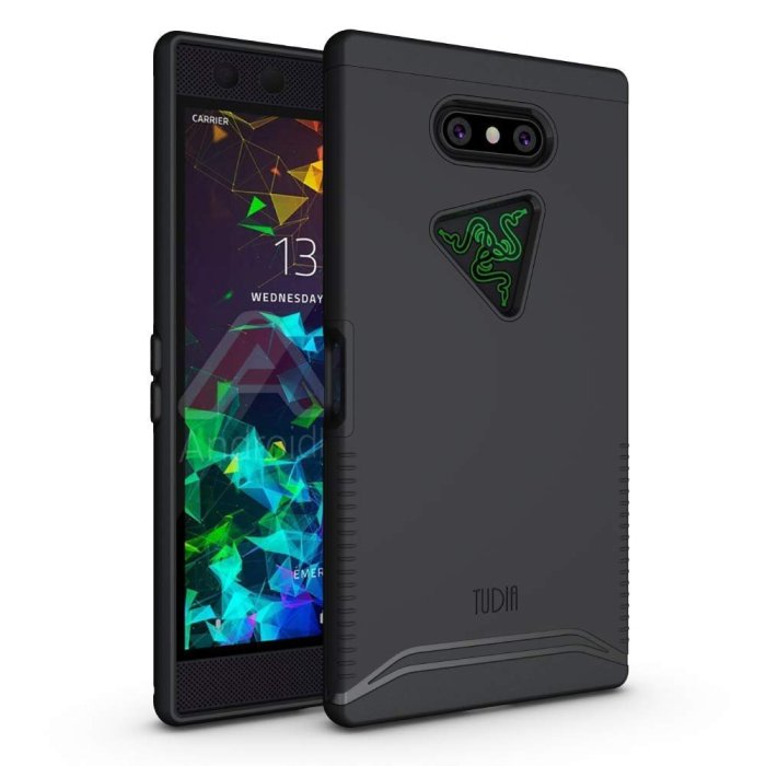 全黑色:雷蛇手機二代用 美國原裝 Tudia MERGE Razer Phone 2軍規認證防滑抗摔保護殼