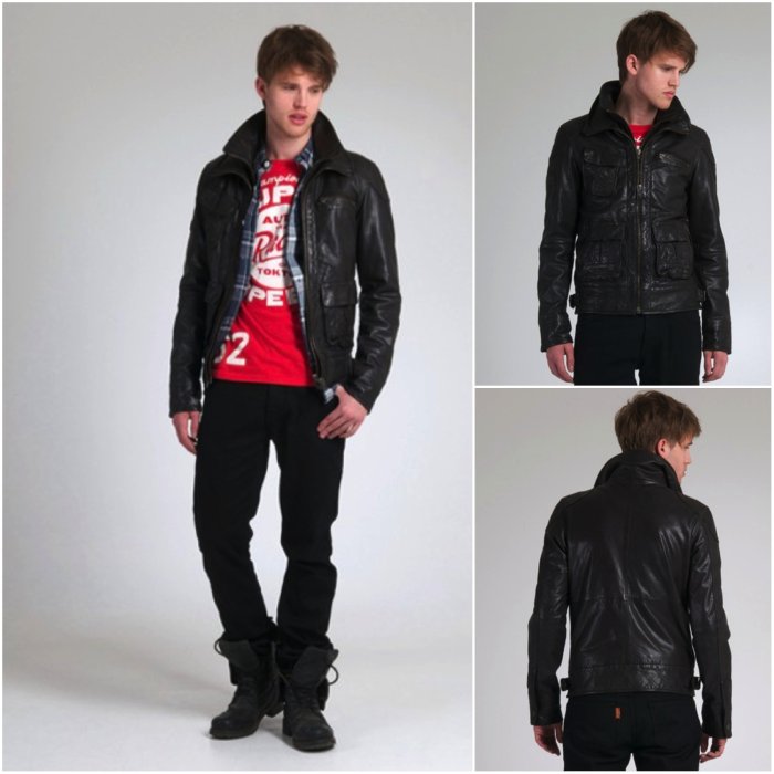 極度乾燥 superdry Tar Pit Leather Jacket BRAD 厚牛皮 真皮 皮衣 外套 騎士 硬挺 黑色 咖啡 現貨 ...