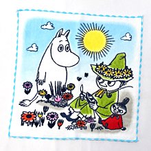 MOOMIN 嚕嚕米 純綿 立體方巾 毛巾 手帕 日本正版品 小不點亞美 斯那夫金