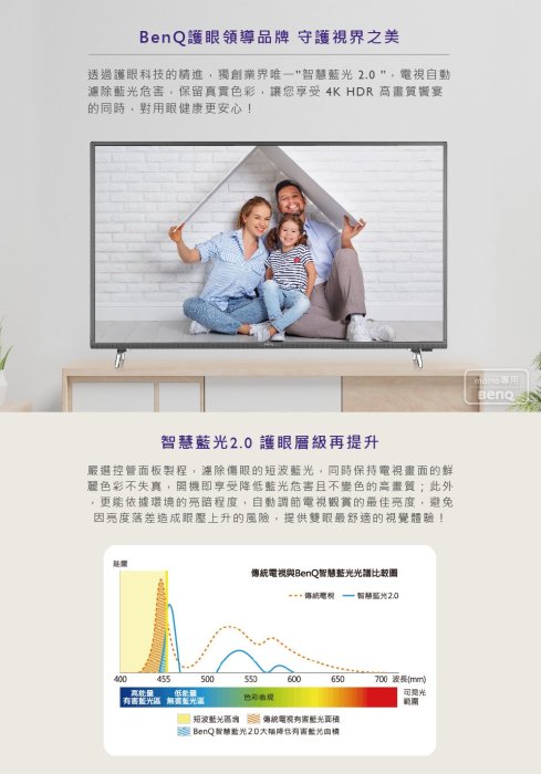 ?【BENQ 43吋 E43-700 4K YouTube 愛奇藝聯網機】? 另有32吋,40吋,43吋,50吋