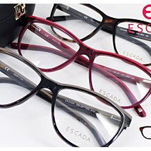 【My Eyes 瞳言瞳語】ESCADA 德國時裝品牌 琥珀茶/琥珀/珊瑚紅雙色膠框眼鏡 都會幹練氣質 (VES331)