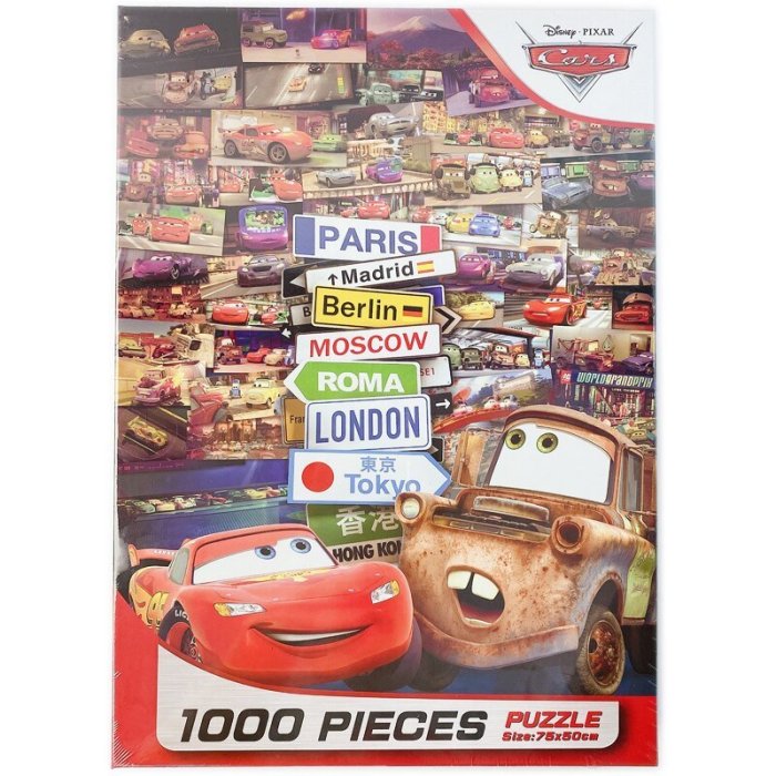 汽車總動員拼圖 1000片拼圖 QFT28B /一盒入(促620) 迪士尼 Disney Cars 世界大賽 75cm