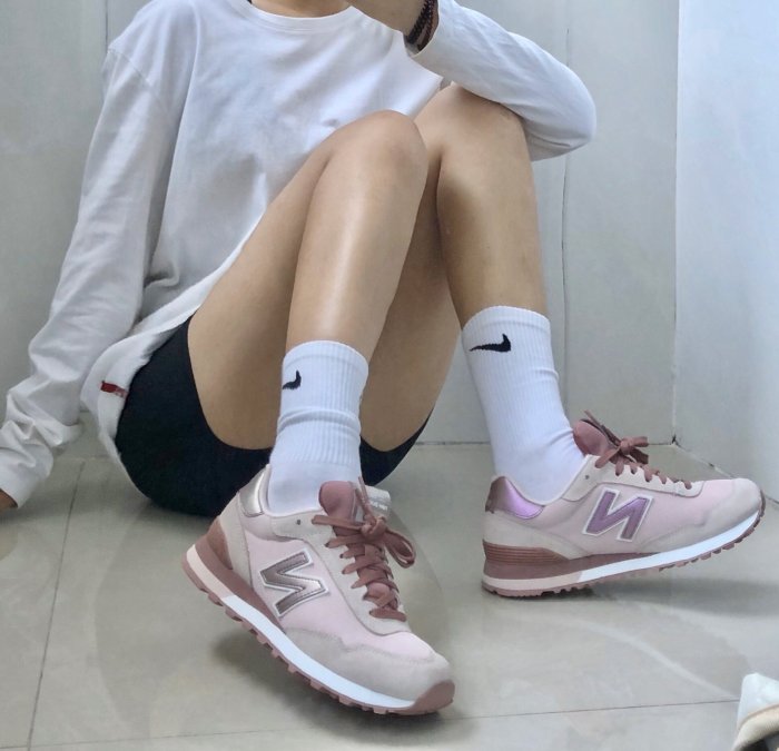 New Balance/NB休閑運動女鞋跑步鞋 紫粉色復古鞋 WL515【羽步輕盈】