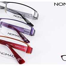 【My Eyes 瞳言瞳語】NOMAD 法國黑貓品牌 嫣紫/灰色 流線型半框金屬眼鏡 雙色設計 運動風 (1446N)