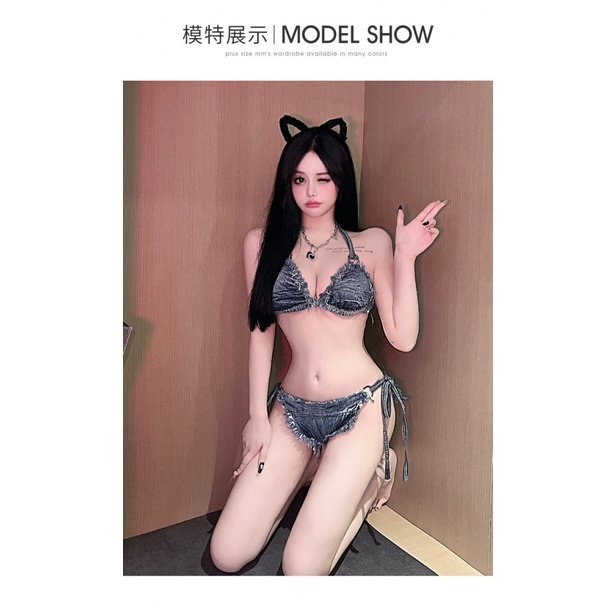 夜店夜場酒吧性感ds領舞表演服 鋼管舞服裝 女牛仔比基尼