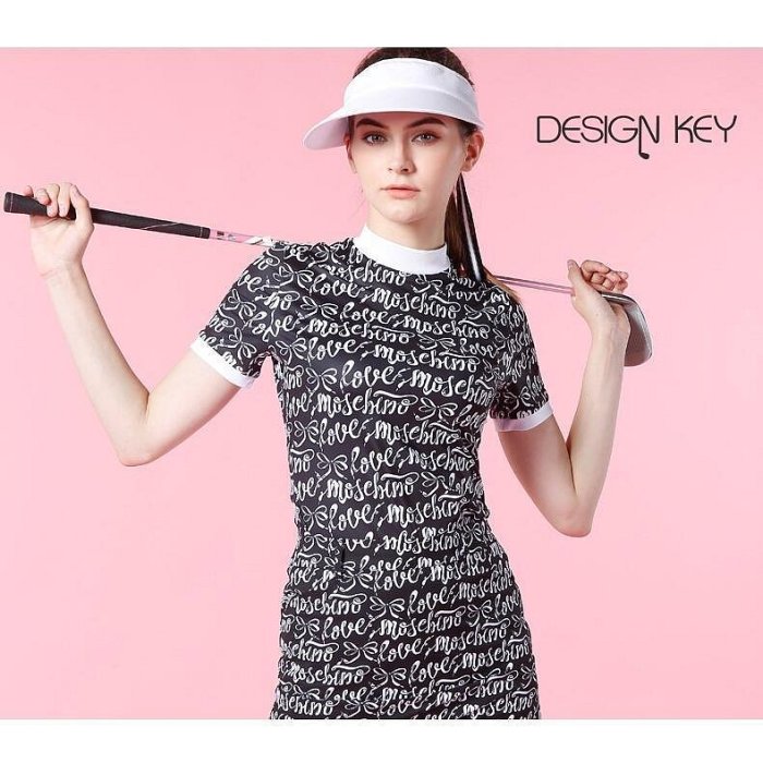 新款推薦 Design Key高爾夫球衣女 女韓版夏季透氣短袖 溼排汗女球衣印短褲裙 go-可開發票