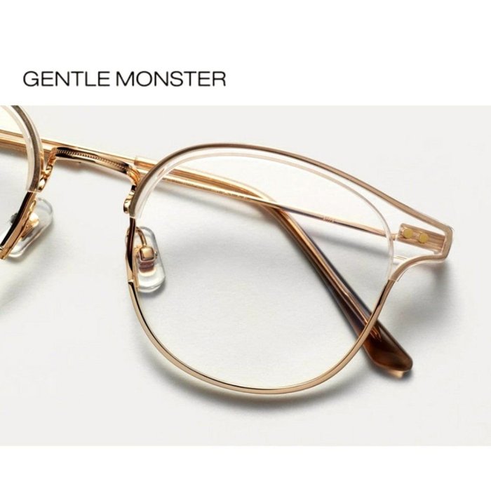 GENTLE MONSTER ▻ALIO（透明色框×金色鈦金屬）貓眼框型眼鏡光學鏡框中