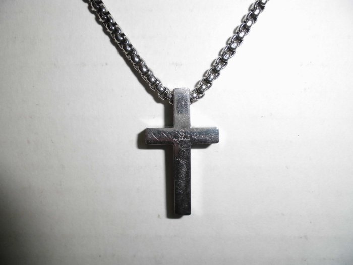 不鏽鋼十字架+不鏽鋼項鍊