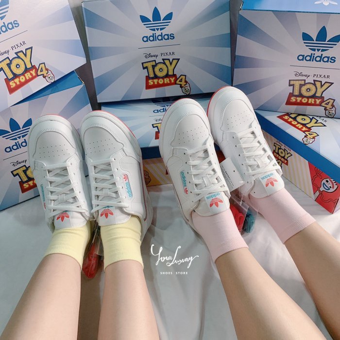 【Luxury】現貨 Adidas Continental 80 X 玩具總動員 叉奇 FORKY 大童 親子鞋 女款