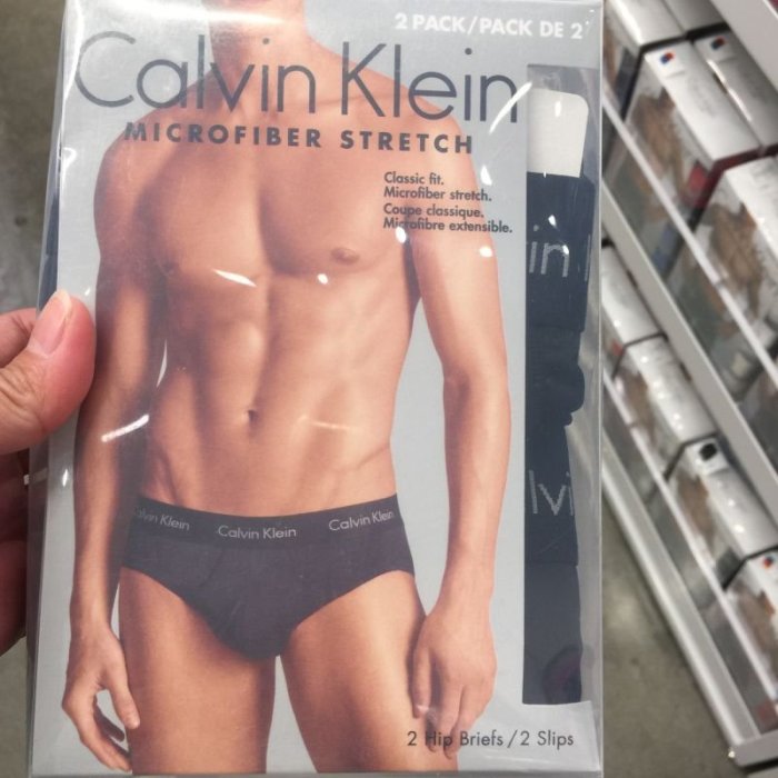 美國AMPM Calvin Klein 男士CK MICROFIBER STRETCH萊卡三角內褲 兩件組NP1906O