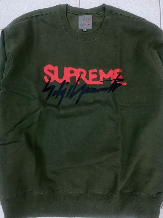 2020AW Supreme Yohji Yamamoto Crewneck 山本耀司大學T L號軍綠色