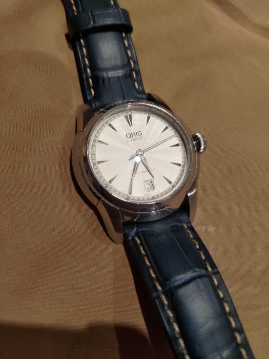 ORIS 錶  ARTELIER 藝術家 BIG CROWN - guilloche dial XL 40mm 白色紐索飾纹白面盤