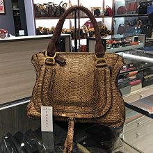 **香榭屋精品店 ** Chloe Marcie Bag 淺咖啡色蛇皮 雙提把 肩背包  (XB3946)