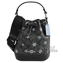 【茱麗葉精品】全新精品 COACH 專櫃商品 CE587 Dempsey 雪花印花迷你兩用水桶包.黑灰 現貨