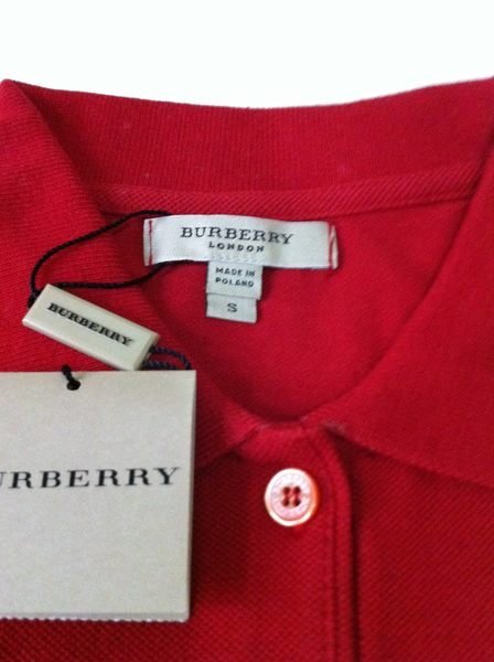 英國 名牌  Burberry  全新 真品  紅色 Polo衫 - S號