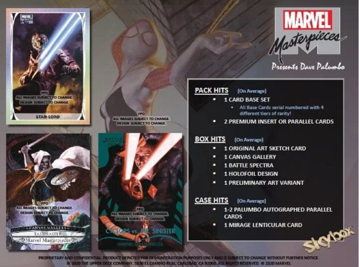 2020 Upper Deck UD Marvel Masterpieces hobby box