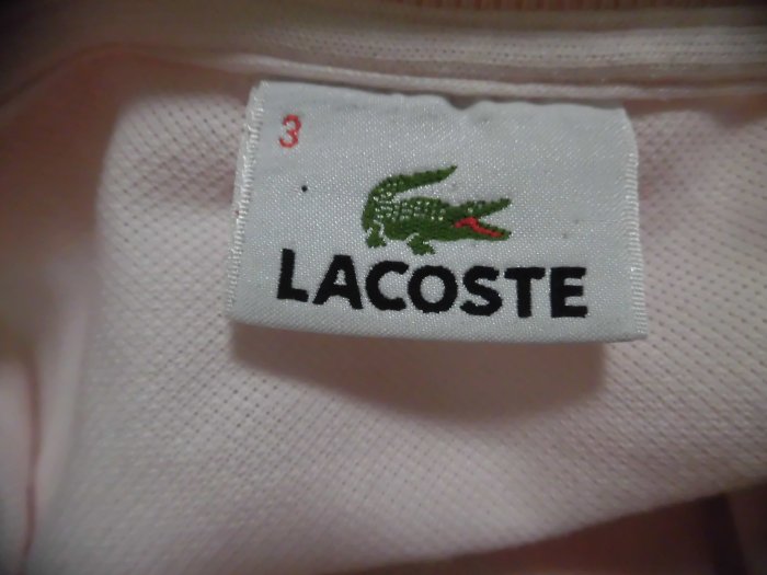 衣市藍~LACOSTE 短袖POLO衫 (3號~L~粉紅~) (210627)