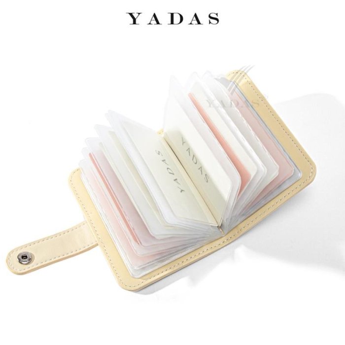皮夾YADAS卡包 短新款ins时尚外贸潮流花朵折叠PU多卡位活页卡套