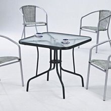 [家事達] 台灣OA-518-4/5 玻璃休閒方桌古典椅組(一桌4椅)-- 特價