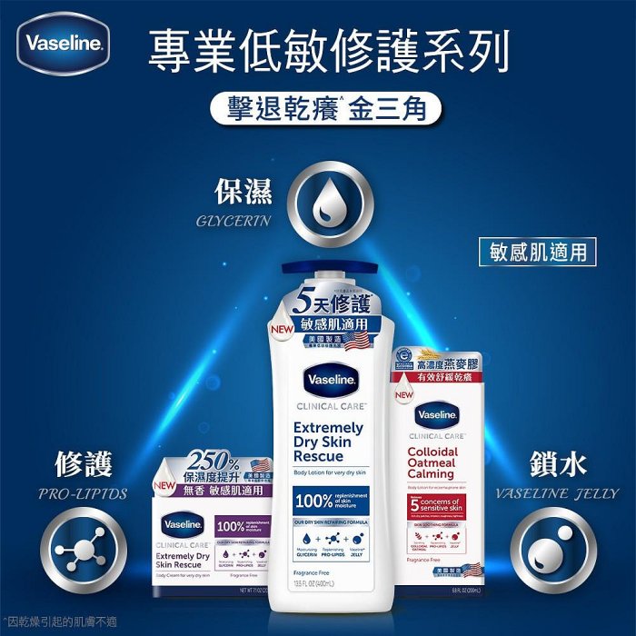 【Vaseline凡士林】專業低敏修護乳液400ml 單/多入組【夏沫美妝甄選】