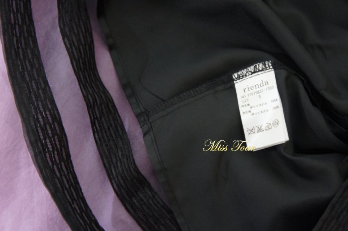 MISS TOUR~全新真品.正品RIENDA黑色透明短紗裙,喜歡SLY.MOUSSY.NICE CLAUP參考