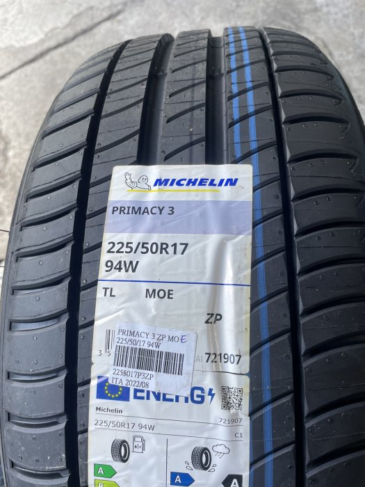 百世霸 專業定位 michelin 米其林輪胎 primacy 3 zp 失壓續跑胎 225/50/17 5950/完工 bmw 馬牌ssr