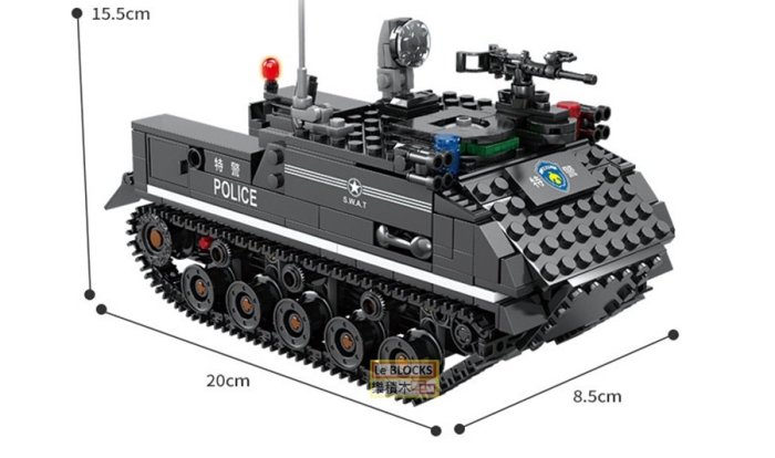 樂積木【預購】第三方 SWAT 裝甲車 非樂高LEGO相容 特戰 吃雞 特種部隊 反恐 軍事 積木 特警 警察