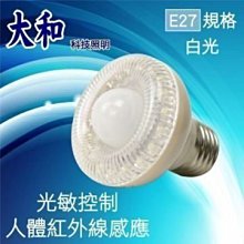 可自取- [ 家事達 ] TRENY-1181 E27-人體感應燈 20 LED 白光 緊急照明燈特價 自動感光