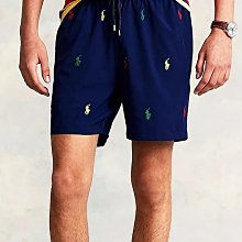 【RL男生館】POLO Ralph Lauren滿版彩色小馬運動短褲/海灘褲【RLP001J4】(M)