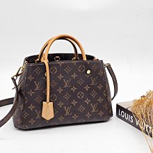 【哈極品】美品《 Louis Vuitton LV 老花字紋 蒙田Montaigne BB 手提包/斜背包/肩背包》