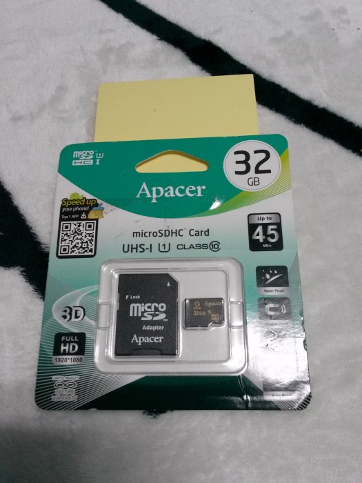 傻猴玩偶鋪~宇瞻 Apacer 32GB MicroSD C10 U1 45MB/s UHS-1 記憶卡含轉卡 公司貨