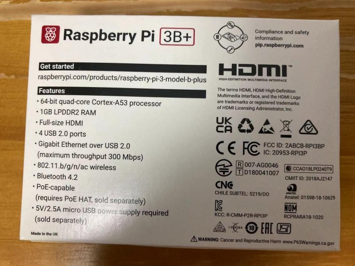 Raspberry Pi 3 Model B+ 樹莓派英國製 免運