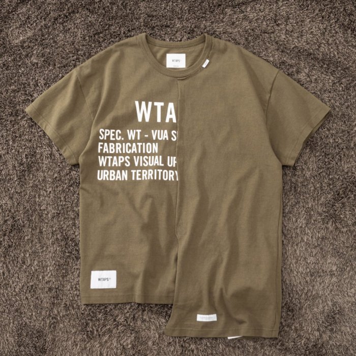 現貨#WTAPS RAGS SS COTTON 設計感拼接字母貼標寬松短袖T恤