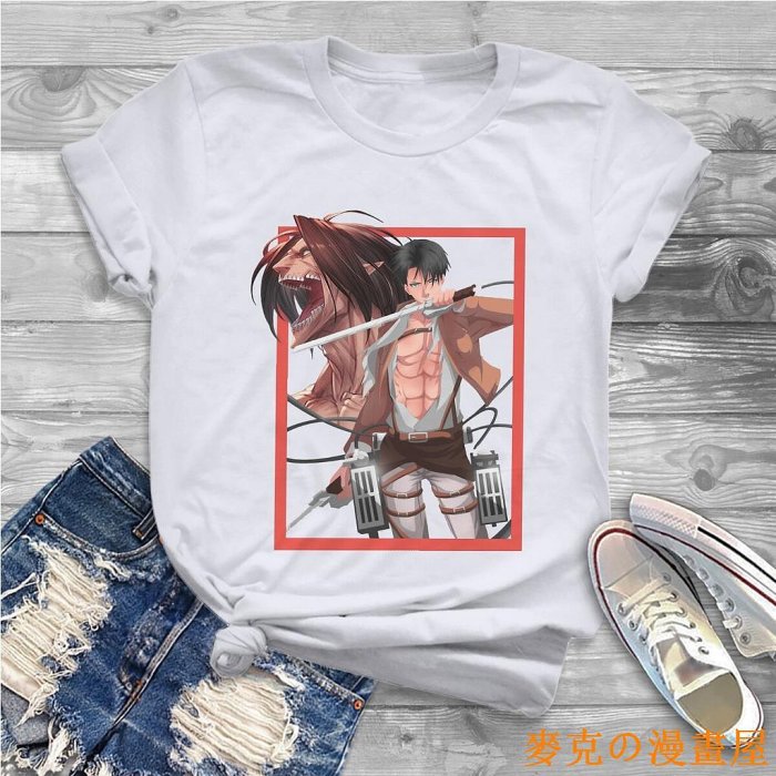KC漫畫屋Crazy Eren Yeager T 恤女士圓領 T 恤進擊的巨人 Shingeki no Kyojin 短袖 T 恤