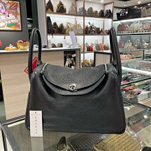 ⭐️ 香榭屋精品店 ⭐️ HERMES Lindy 34CM K刻 愛馬仕 黑色全皮銀釦肩背包 (XB8996)