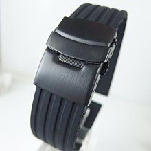 【錶帶家】ORIS F1 款PVD黑色扣矽膠錶帶有18mm19mm20mm21mm22mm23mm24mm可用尺寸
