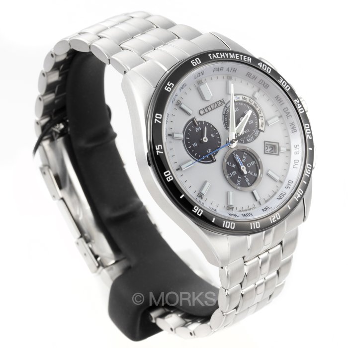 現貨 可自取 CITIZEN CB5874-90A 星辰錶 手錶 44mm 電波錶 光動能 熊貓面 鋼錶帶 男錶女錶