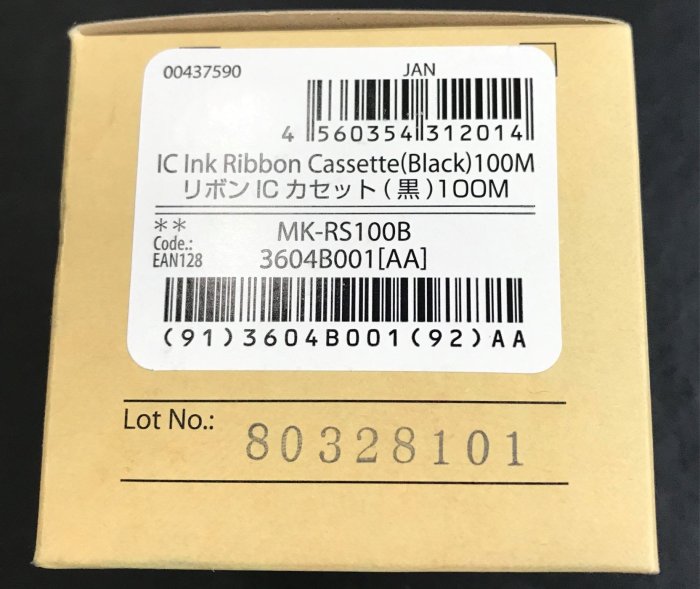 Canon MK-RS100B/3604B001 原廠碳帶多樣商品可自行修改合併運費為60. 線號| 奇摩拍賣