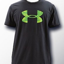 貳拾肆棒球--日本帶回UA Under Armour 大LOGO快速排汗棉TEE/黑綠