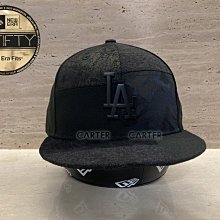 New Era x MLB LA Dodgers 59Fifty 美國職棒洛杉磯道奇布料組成皮革緞面布消光黑道奇鐵牌全封