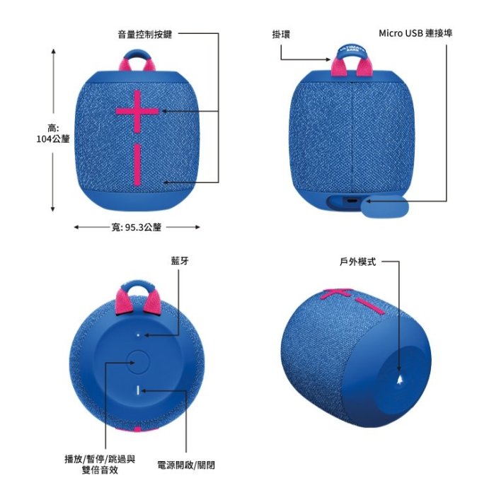 【鳥鵬電腦】Ultimate Ears UE WONDERBOOM 3 迷你便攜藍牙音箱 潮玩黑 藍牙喇叭 防水 公司貨