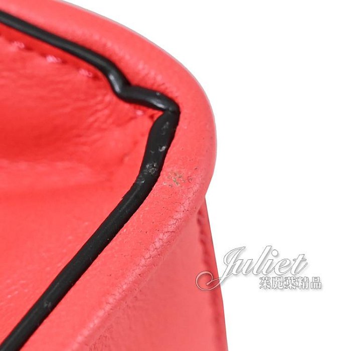 【茱麗葉精品】全新商品 MICHAEL KORS Rose 斜格紋小香風壓扣翻蓋鍊包.珊瑚紅(買就送) 現貨